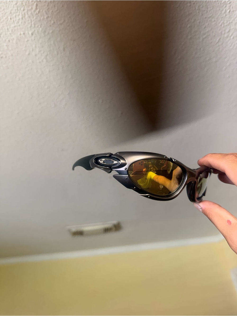 Oakley Metallic Gray Sunglasses with Amber Lenses Oakley